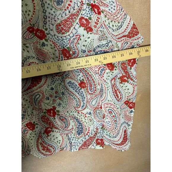 Womens Wallpaper Her Boho Paisley Floral Print V Neck Crochet Trim Kaftan Top S - Picture 6 of 8